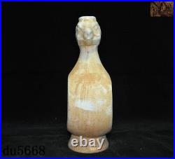 10Chinese White porcelain glaze Ancient bird head Zun Cup Bottle Pot Jar Statue