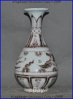 10Collect China Old porcelain glaze Phoenix Bird Statue zun bottle jar pot Vase