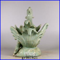 10.2 China Old Porcelain Song dynasty ru kiln cyan glaze Ice crack bird Statue
