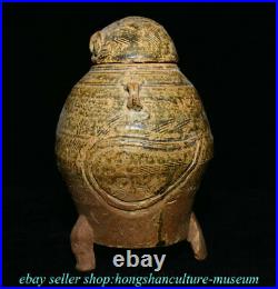 10 Old Chinese Kiln Porcelain Bird Lid Water Vessel Jar Pot Statue Sculpture