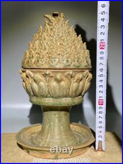 10 Old Song Dynasty Yue Kiln Porcelain Lotus Phoenix Bird Incense Burner Censer