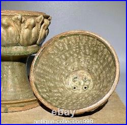 10 Old Song Dynasty Yue Kiln Porcelain Lotus Phoenix Bird Incense Burner Censer