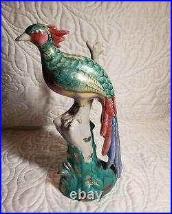 10 Vintage Japanese Porcelain Figurine Statue Multicolored Painted Bird