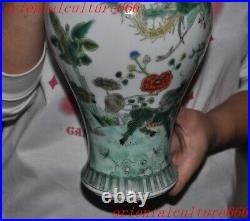 10wucai porcelain Kirin qilin beast Phoenix bird Bottle Pot Vase Jar Statue