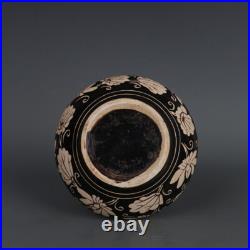 11.3 China Song Porcelain Jizhou Kiln Black Glaze Animal Bird Lotus Flower Vase