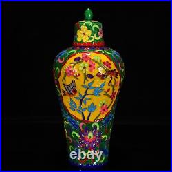 11.4 china antique qing dynasty qianlong mark porcelain flower bird pulm vase
