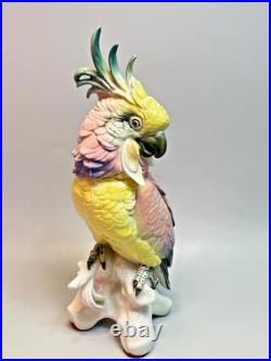 11.5 Large Art Deco Karl Ens Cockatoo Parrot Bird Porcelain Figurine #7170