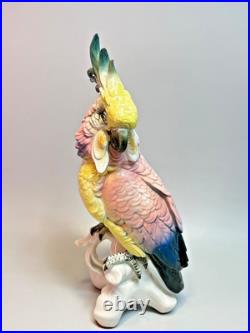 11.5 Large Art Deco Karl Ens Cockatoo Parrot Bird Porcelain Figurine #7170