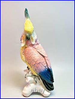 11.5 Large Art Deco Karl Ens Cockatoo Parrot Bird Porcelain Figurine #7170