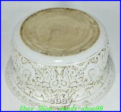 11.8 Old China Qing Year White Glaze Porcelain Dynasty Palace Dragon Pots Basin
