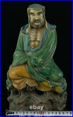 11.8 Old Ming Dynasty Enamel Colour Porcelain Rohan Arhat lohan Buddha Statue