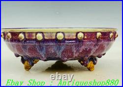 11 Old China Song Dynasty Jun Kiln Porcelain 10 Pen wash Tray Dish Plate Set