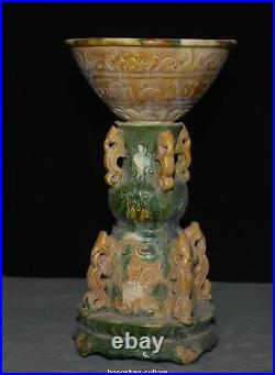 11 Old Dynasty Tang Sancai Porcelain Bird Birds Animal Candlestick Lampstand