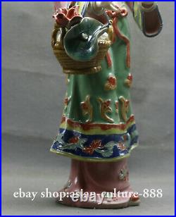 11 Rare Chinese Wucai Porcelain Classical beauty Belle Girl XI SHI Statue