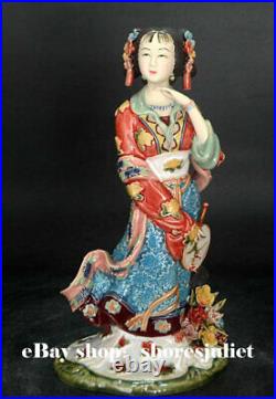 11 Wucai Porcelain Ceramic Figurine Women Lady Dream of Red Mansions Statue