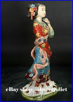 11 Wucai Porcelain Ceramic Figurine Women Lady Dream of Red Mansions Statue