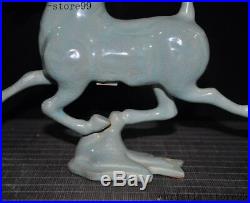 12Old Chinese Feng Shui Ru kiln porcelain glaze animal horse bird Lucky Statue