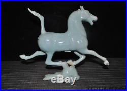 12Old Chinese Feng Shui Ru kiln porcelain glaze animal horse bird Lucky Statue