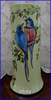 12.25 VTG Antique B &C France Limoges Hand-Painted Birds Vase RARE. Signed