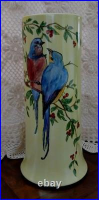 12.25 VTG Antique B &C France Limoges Hand-Painted Birds Vase RARE. Signed
