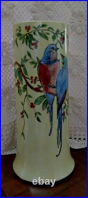 12.25 VTG Antique B &C France Limoges Hand-Painted Birds Vase RARE. Signed