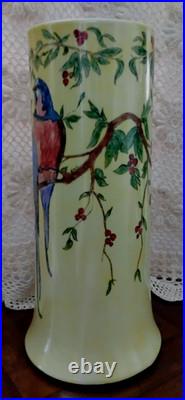 12.25 VTG Antique B &C France Limoges Hand-Painted Birds Vase RARE. Signed