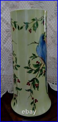12.25 VTG Antique B &C France Limoges Hand-Painted Birds Vase RARE. Signed