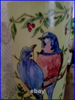12.25 VTG Antique B &C France Limoges Hand-Painted Birds Vase RARE. Signed