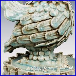12.2 China antique porcelain Ru kiln A pair of hand-built divine birds