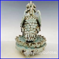 12.2 China antique porcelain Ru kiln A pair of hand-built divine birds