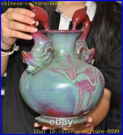 12.2 Old China Ancient Jun porcelain bird Zun Cup Bottle Pot Vase Jar Statue