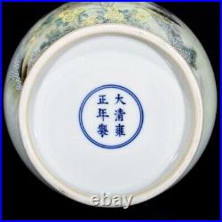12.8 China wucai porcelain flower bird text Zun Cup Bottle Pot Vase Jar Statue