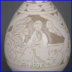 12.8 Chinese Song Porcelain Cizhou Kiln Ancient Figure Animal Bird Flower Vase