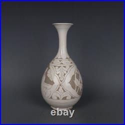 12.8 Chinese Song Porcelain Cizhou Kiln Ancient Figure Animal Bird Flower Vase