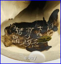 12 Chinese Wucai Porcelain Classical Beauty Woman Dove Bird Long Life Figurine