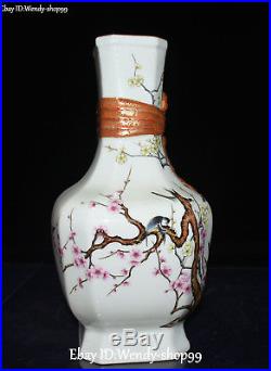 12 Enamel Color Porcelain Magpie Bird Tree Plum Flower Vase Bottle Flask Pot