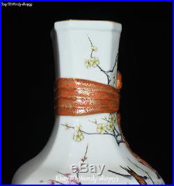 12 Enamel Color Porcelain Magpie Bird Tree Plum Flower Vase Bottle Flask Pot