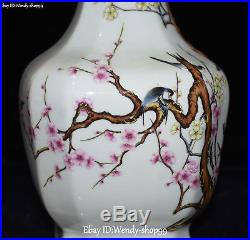 12 Enamel Color Porcelain Magpie Bird Tree Plum Flower Vase Bottle Flask Pot