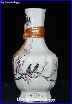 12 Enamel Color Porcelain Magpie Bird Tree Plum Flower Vase Bottle Flask Pot