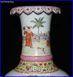 12 Enamel Color Porcelain Tongzi Tree Bird Peony Flower Vase Bottle Flask Pot