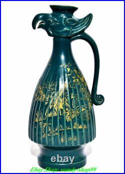 12 Old China Dynasty Ding Kiln Porcelain Phoenix Bird Head Wine Bottle Vase