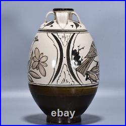 12. Old China antique song dynasty cizhou kiln Porcelain bird pattern pulm Vase