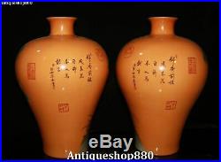 12 Rare Wucai Porcelain Phoenix Phenix Birds Peony Flower Bottle Vase Jar Pair
