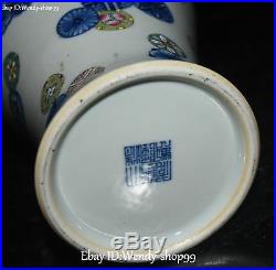 12 Top Enamel Color Porcelain Magpie Bird Bamboo Flower Vase Bottle Flask Pot