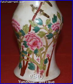 12 Unique China Porcelain Flower Bird Vase Pitcher Bottle Kettle Statue Pair