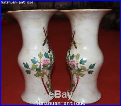 12 Unique China Porcelain Flower Bird Vase Pitcher Bottle Kettle Statue Pair