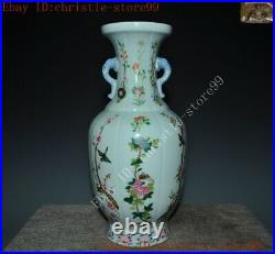 13Marked Chinese wucai porcelain flower bird Zun Cup Bottle Pot Vase Jar Statue