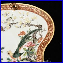 13.2 Qianlong Marked Colour Enamel porcelain Dynasty Flower Bird Folding Fan