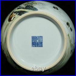 13.4Qianlong Marked China Qing Famille Rose Porcelain swallow Birds Bottle Vase