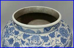 13.5 Old China Blue White Porcelain Dynasty Palace Guiguzi Crock Tank Pot